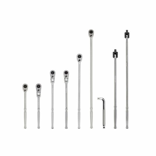 Tekton 1/2 Inch Drive Quick-Release Ratchet, L-Handle, and Breaker Bar Set 9-Piece SDR99201